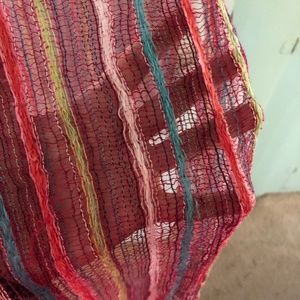 Loose knit multicolored scarf